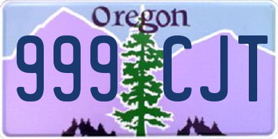 OR license plate 999CJT