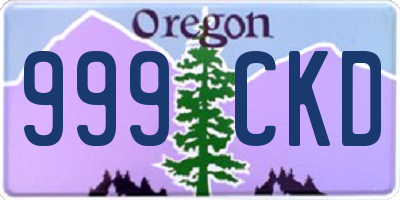 OR license plate 999CKD