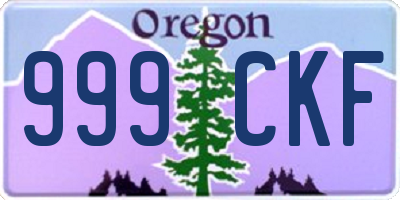 OR license plate 999CKF