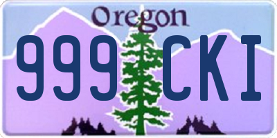 OR license plate 999CKI