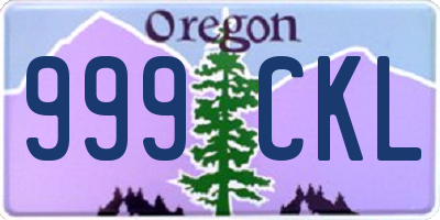 OR license plate 999CKL