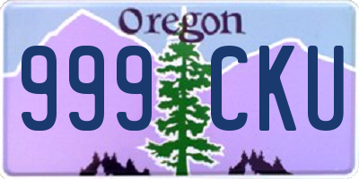 OR license plate 999CKU