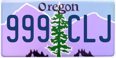 OR license plate 999CLJ