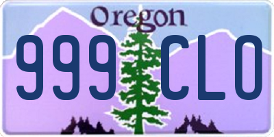 OR license plate 999CLO