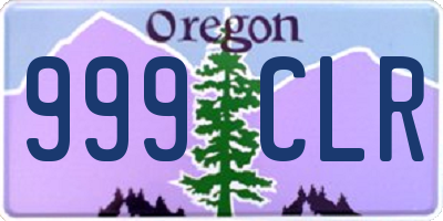 OR license plate 999CLR