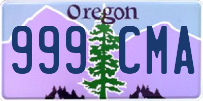 OR license plate 999CMA