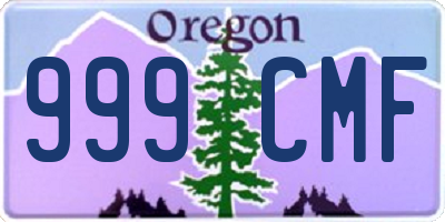 OR license plate 999CMF