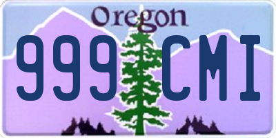 OR license plate 999CMI