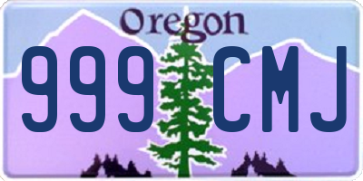 OR license plate 999CMJ