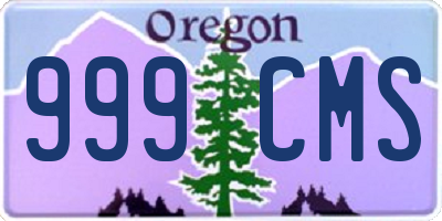 OR license plate 999CMS