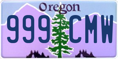 OR license plate 999CMW
