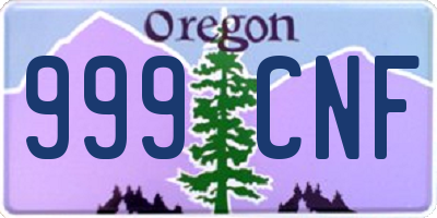 OR license plate 999CNF