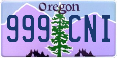OR license plate 999CNI