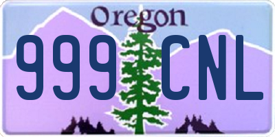 OR license plate 999CNL
