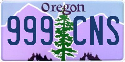OR license plate 999CNS
