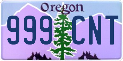 OR license plate 999CNT