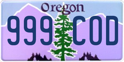 OR license plate 999COD