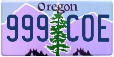 OR license plate 999COE
