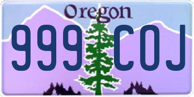 OR license plate 999COJ
