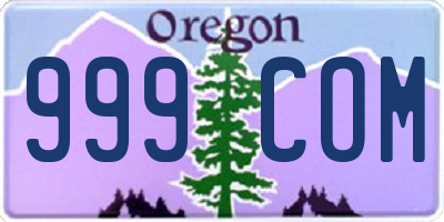 OR license plate 999COM