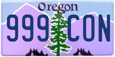 OR license plate 999CON