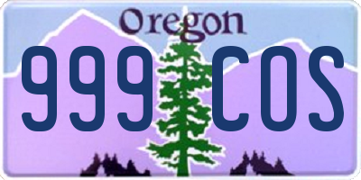 OR license plate 999COS