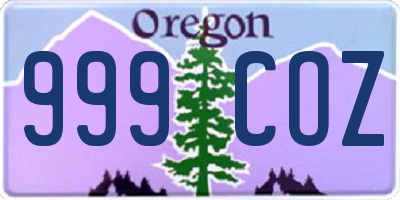 OR license plate 999COZ