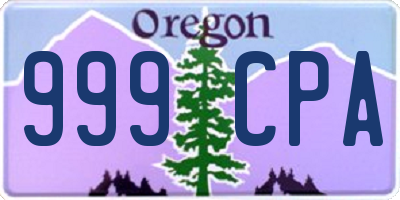 OR license plate 999CPA