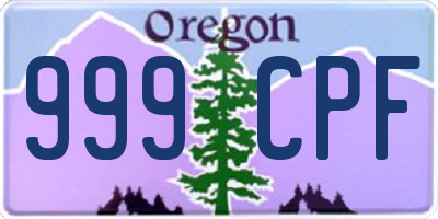 OR license plate 999CPF
