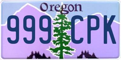 OR license plate 999CPK