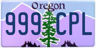 OR license plate 999CPL