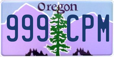 OR license plate 999CPM