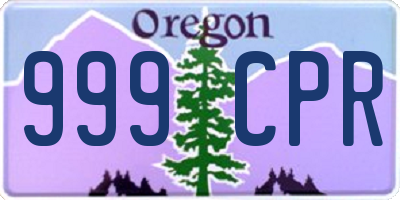 OR license plate 999CPR