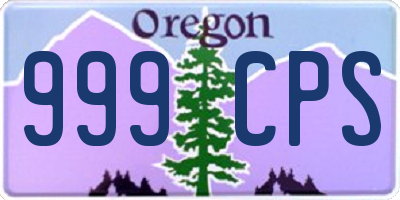 OR license plate 999CPS