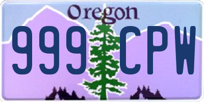 OR license plate 999CPW