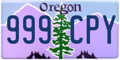 OR license plate 999CPY