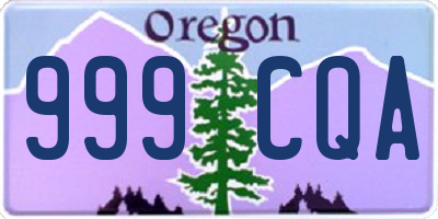OR license plate 999CQA