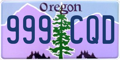 OR license plate 999CQD