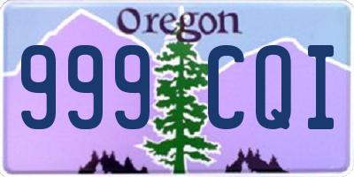 OR license plate 999CQI