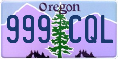 OR license plate 999CQL