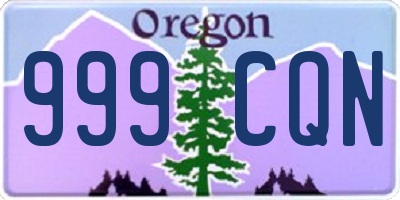 OR license plate 999CQN