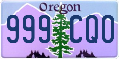 OR license plate 999CQO