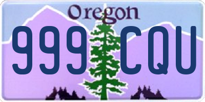 OR license plate 999CQU