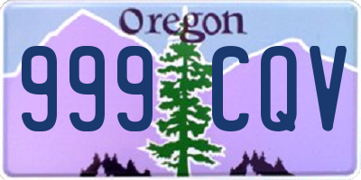 OR license plate 999CQV