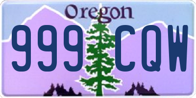 OR license plate 999CQW