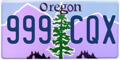 OR license plate 999CQX