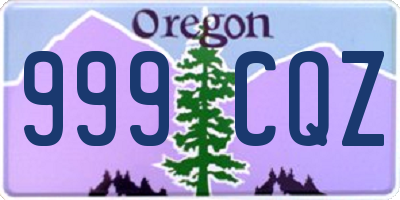 OR license plate 999CQZ