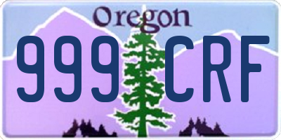 OR license plate 999CRF