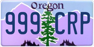OR license plate 999CRP