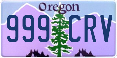 OR license plate 999CRV